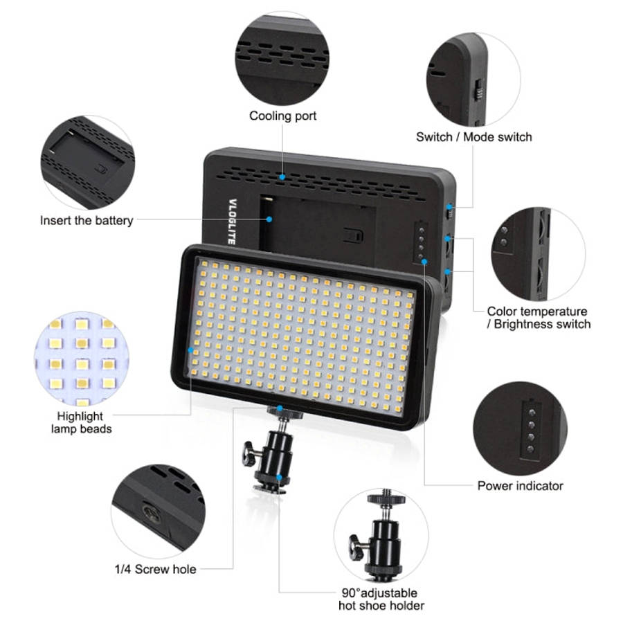 VLOGLITE W228 Dual Color Temperature Portable Photographic Fill Light High-Brightness Video Light...
