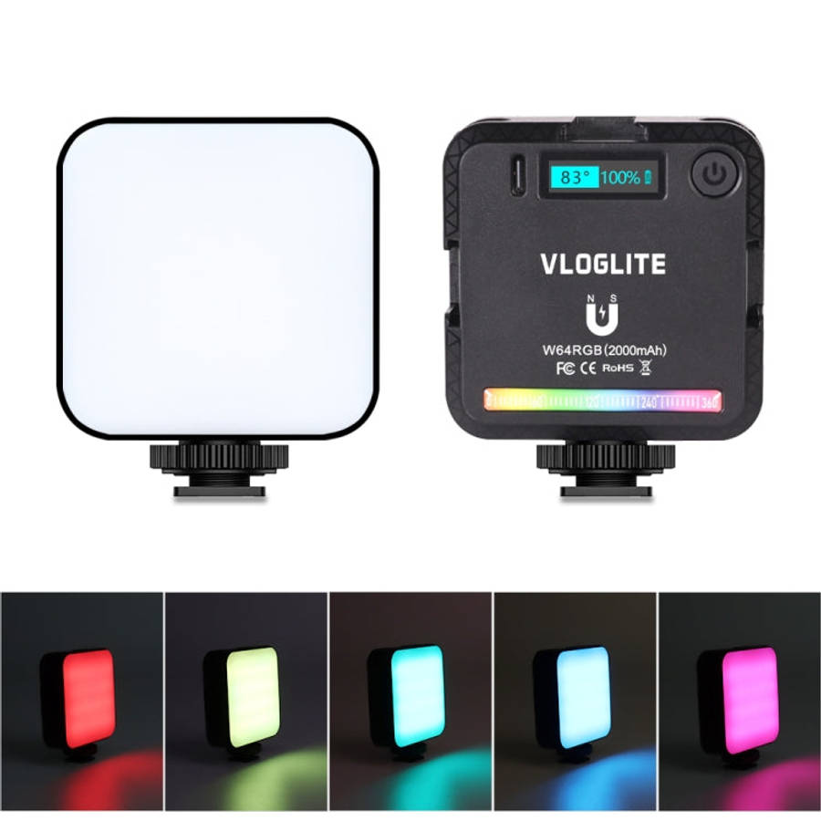 VLOGLITE W64RGB Dimmable RGB LED Pocket Fill Light 20 Modes Live Broadcast Video Light, W64RGB