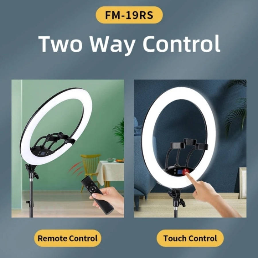 JMARY FM-19RS Photography LED Ring Fill Light 19-inch Touch Control Beauty Light, US Plug, EU Plug