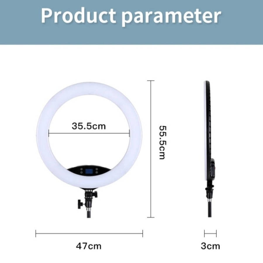 JMARY FM-19RS Photography LED Ring Fill Light 19-inch Touch Control Beauty Light, US Plug, EU Plug