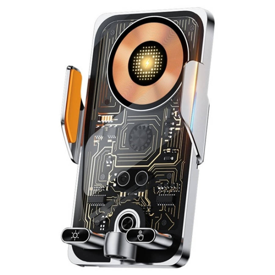 C1 Car Wireless 66W Fast Charger Phone Holder Infrared Sensor Punk Style, C1 Black, C1 Silver