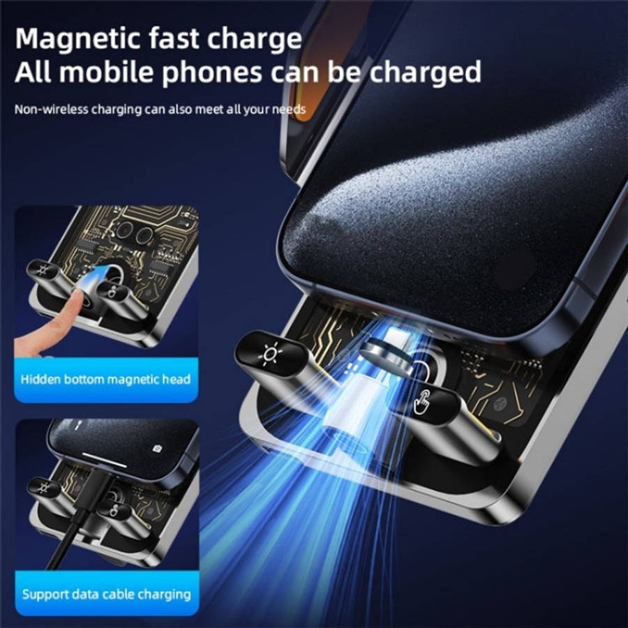 C1 Car Wireless 66W Fast Charger Phone Holder Infrared Sensor Punk Style, C1 Black, C1 Silver