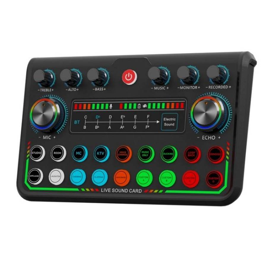 P99 Live Streaming Sound Card with DJ Mixer Voice Converter Audio Mixer, P99