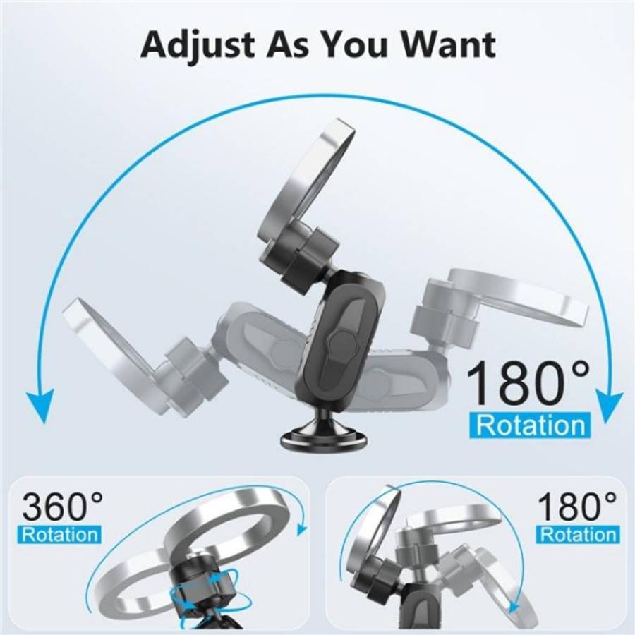 159A 360 Degree Rotation Adhesive Base Magnetic Car Dashboard Mount Phone Holder Bracket, 159A