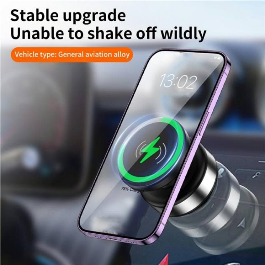X9C Wireless Charging Navigation Stand Car Magnetic Suction Vacuum Phone Holder, X9C (Black), X9C...