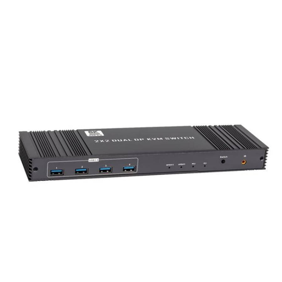 K10-2 For 2 Computers/Monitors USB 3.0 Dual DP Output 8K 60Hz 2x2 Version 2.1 KVM Switcher, US Pl...