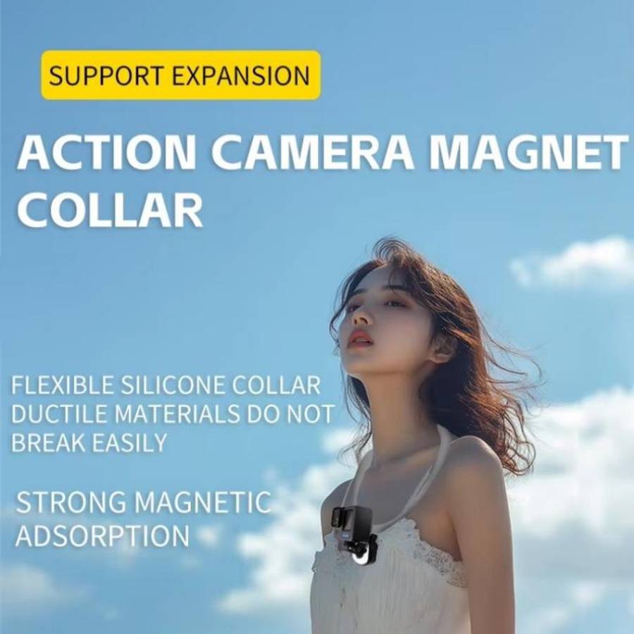 C071 Neck Strap Mount Silicone Metal Bracket For GoPro / Insta360 / DJI Action Cameras, Action Ca...