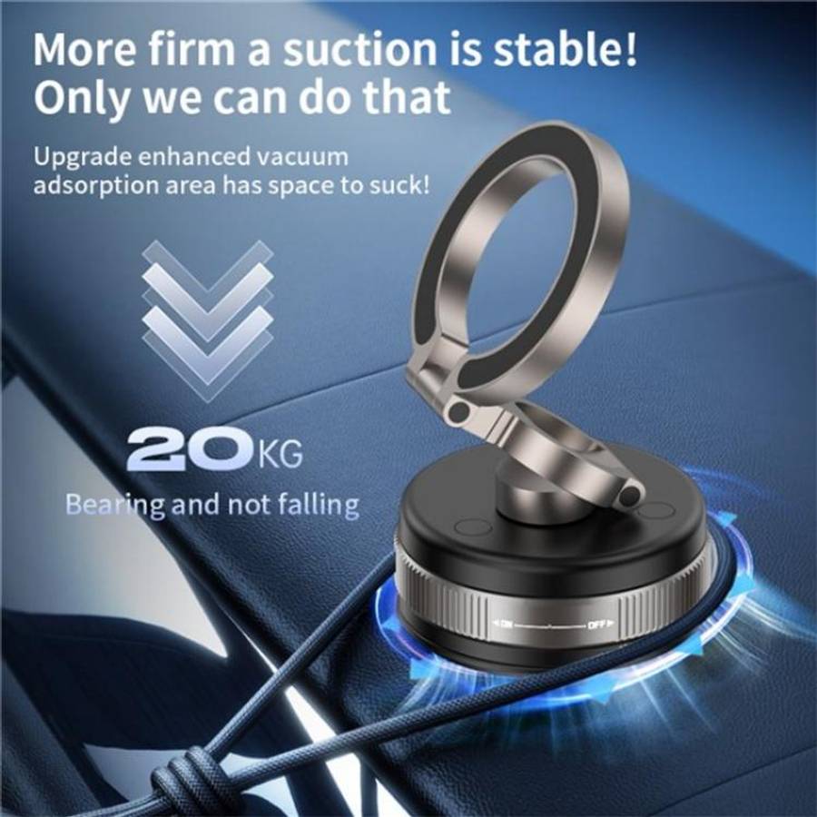 D1X Hands-Free Suction Cup Phone Holder Foldable Vacuum Magnetic Car Phone Mount, D1X