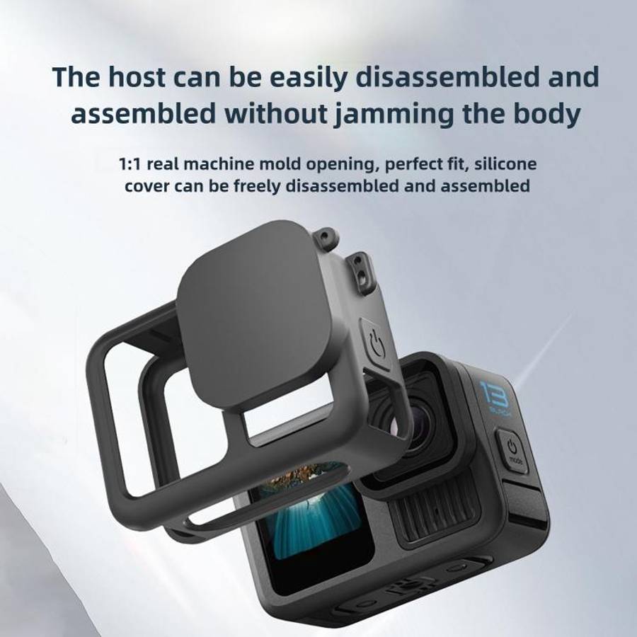 Silicone Protective Case with Wrist Strap & Lens Cover & Side Interface Cover, For GoPro HERO13 B...