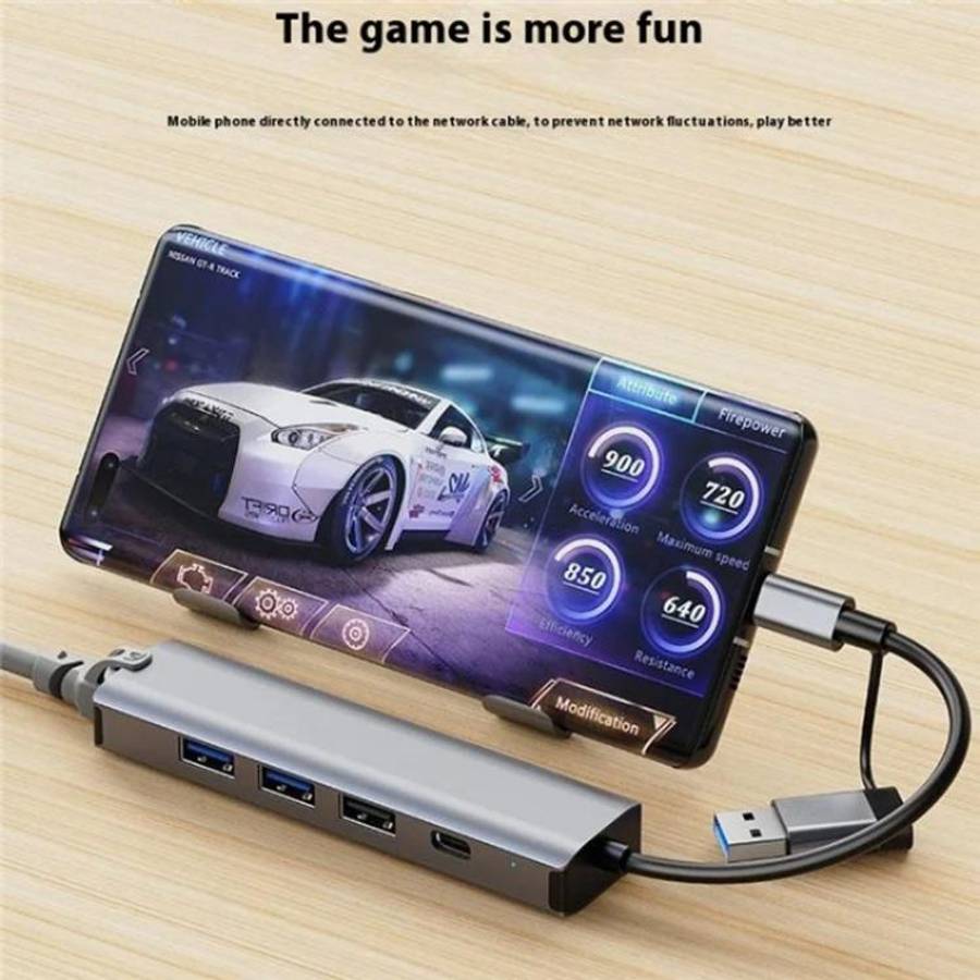 2501 RJ45 Gigabit Network Card Converter USB-C / USB to Ethernet Adapter, 2501