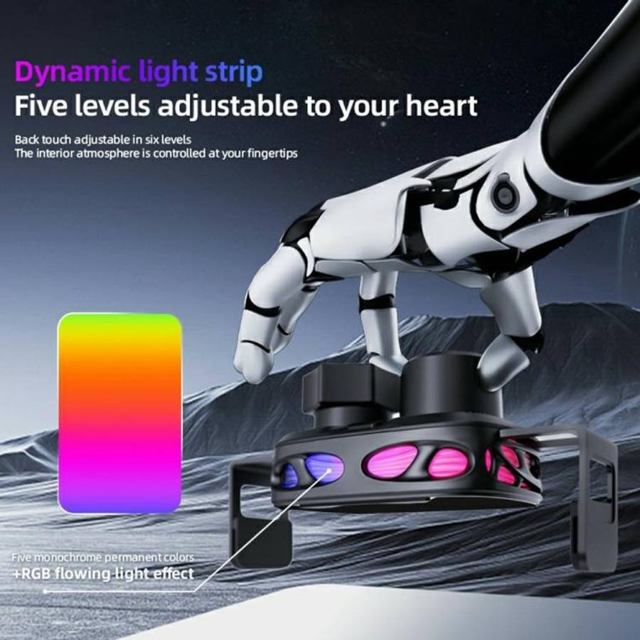 SD23 With Ambient Light Car Navigation Air Vent Phone Holder 15W Wireless Charger, SD23 (Black), ...