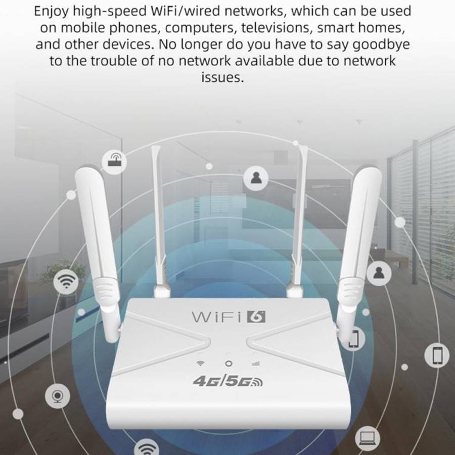 CPF907-L  American Version 4 Antennas Single WAN Port WiFi6 Home Use Router 4G LTE WiFi Router, U...