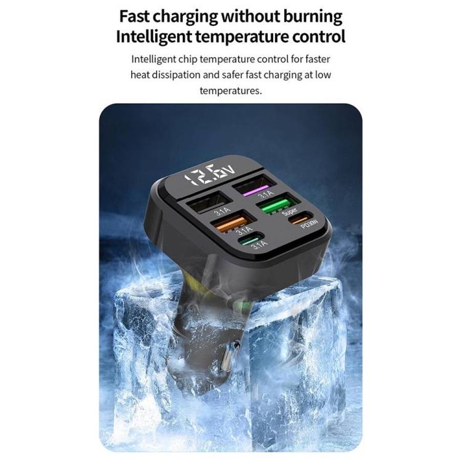K35 USB Ports Car 3.1A QC3.0 Fast Charging Adapter Cigarette Lighter Charger, K35