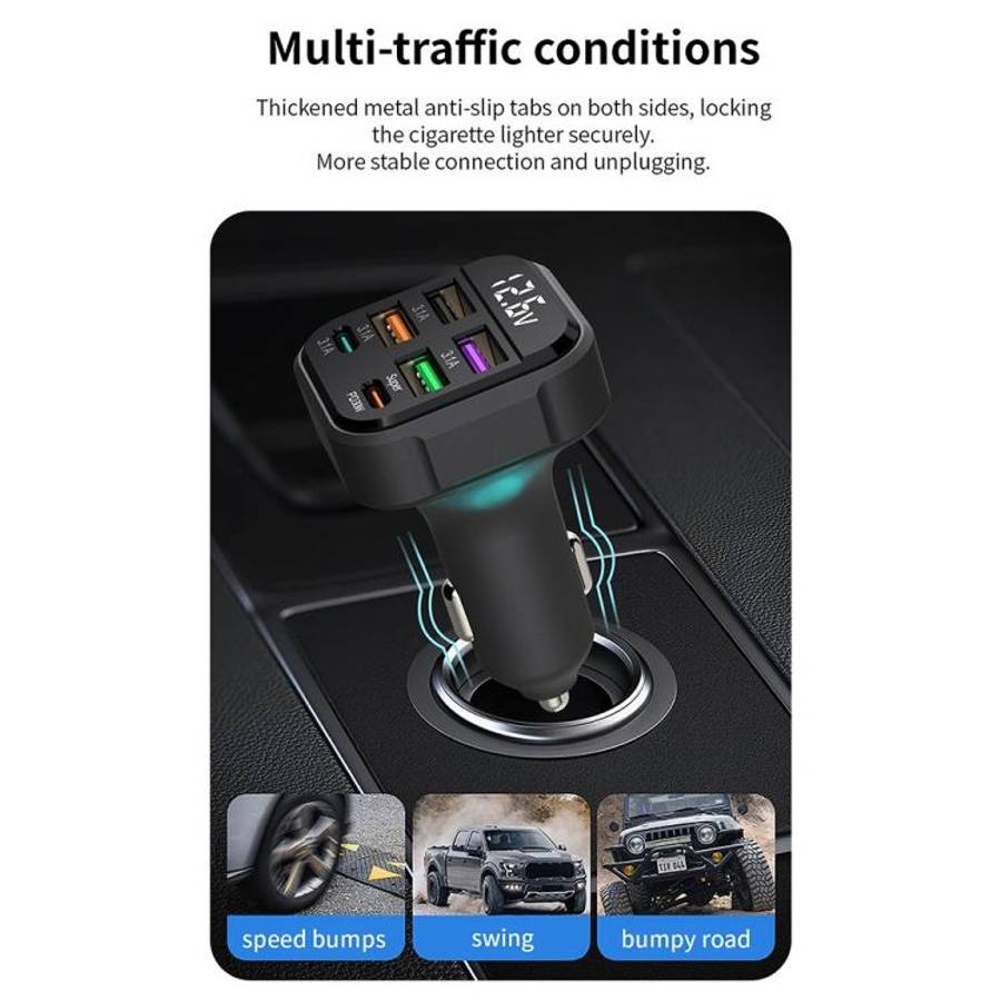K35 USB Ports Car 3.1A QC3.0 Fast Charging Adapter Cigarette Lighter Charger, K35