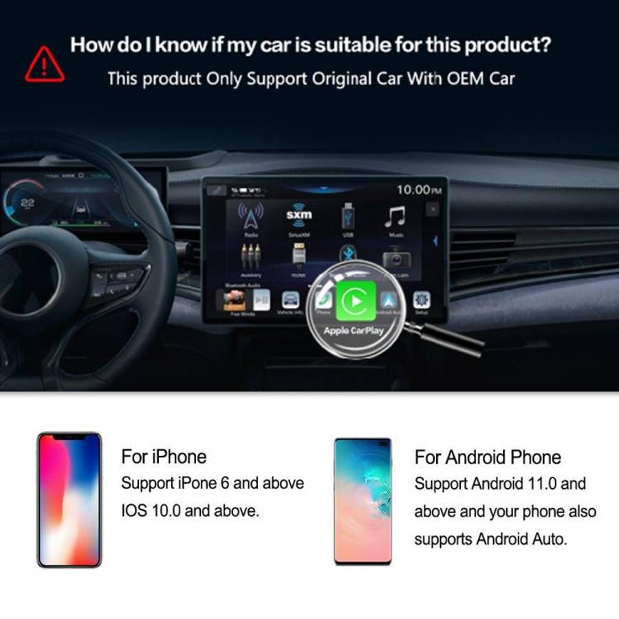 M65 2GB+16GB Car AI Box Android 11 Wireless CarPlay / Android Auto Smart Adapter, M65