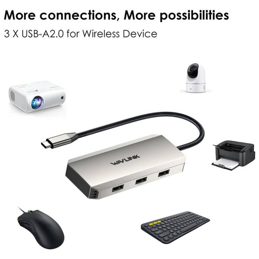 WAVLINK UMD308L Laptops HD / DP / 100W PD Ports Triple 4K Docking Station USB-C Hub Adapter