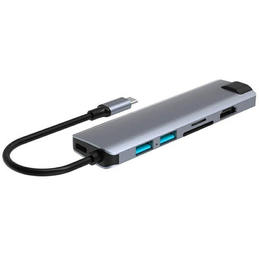 HC-75LC 4K HD PD100W Charging Gigabit Ethernet 7 in 1 USB-C Hub with USB 3.0 SD / TF Card Reader,...