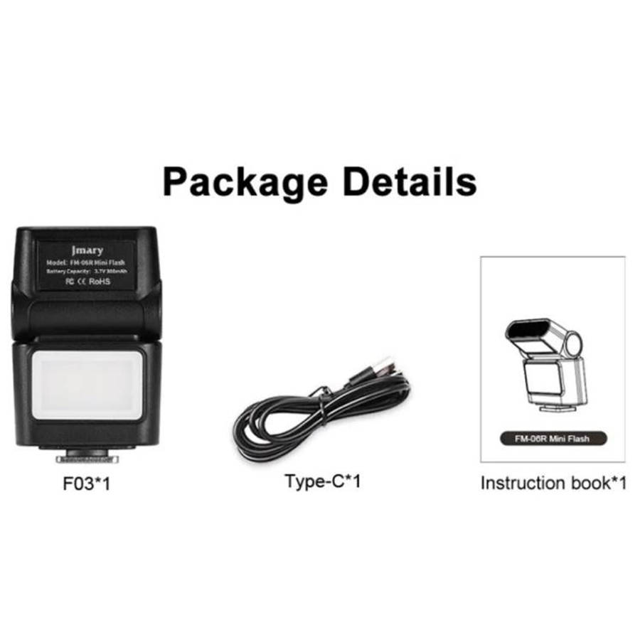 JMARY FM-06R For Camera Mini Flash Fill Light Hot Shoe Mount 300mAh Rechargeable LED Light