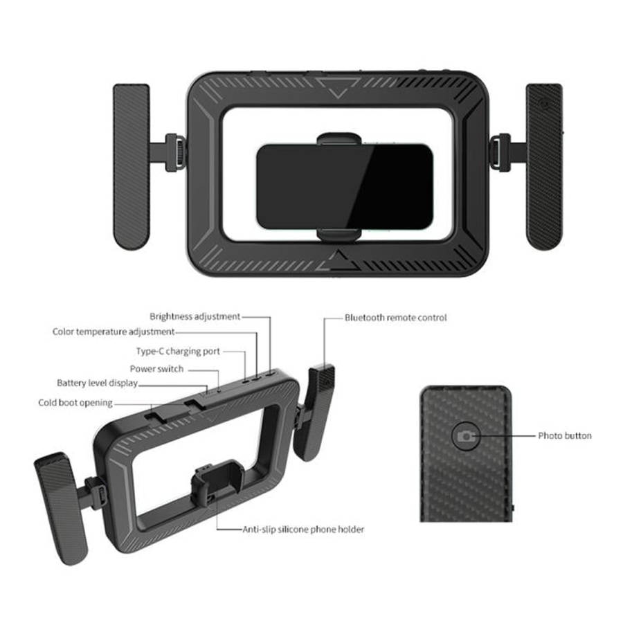 K03 Bluetooth Phone Remote Control Holder Handheld Ring Light 3 Color Temperature LED Fill Light