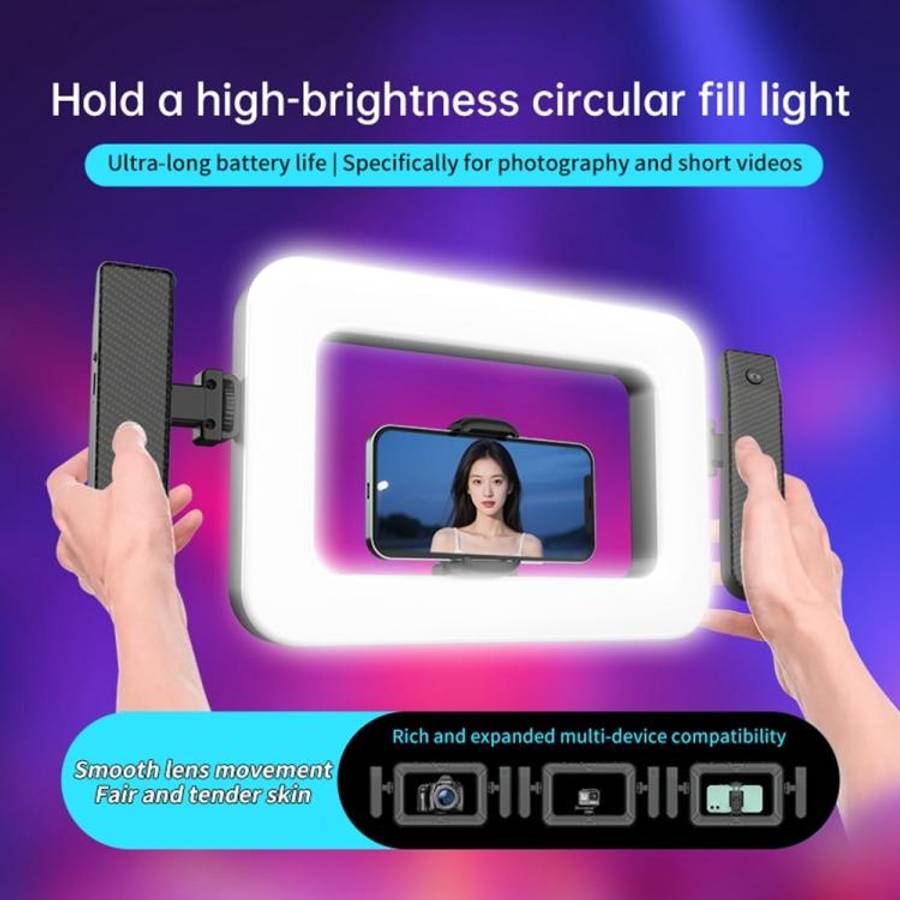 K03 Bluetooth Phone Remote Control Holder Handheld Ring Light 3 Color Temperature LED Fill Light