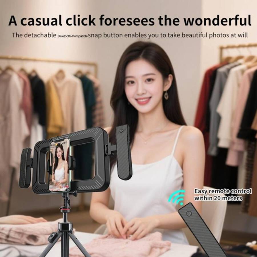 K03 Bluetooth Phone Remote Control Holder Handheld Ring Light 3 Color Temperature LED Fill Light