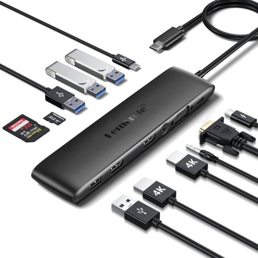 Lemorele TC97 Type-C Docking Station Gigabit Ethernet 4K HDMI PD Charging Hub