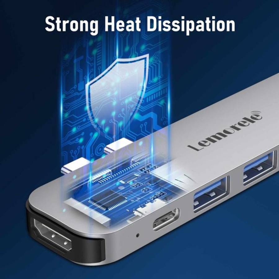 Lemorele TC52 7 in 2 Docking Station 4K Projection Multiport 100W PD Laptop Adapter