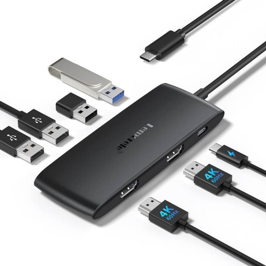 Lemorele TC510 7 in 1 Docking Station 4K Display High Speed 100W PD Portable Adapter