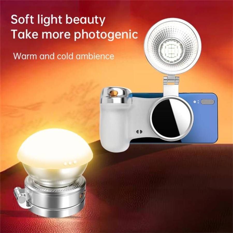 K08 3-Color Temperature Phone Photography Light 360 Degree Foldable Selfie Magnetic LED Ring Light