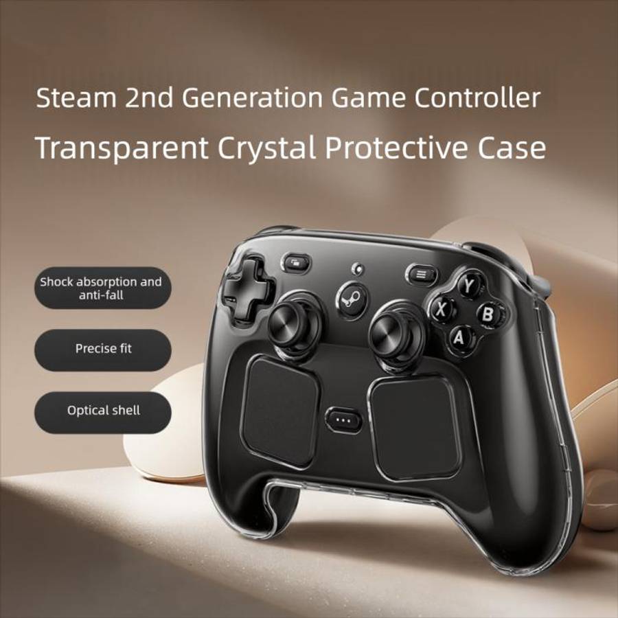 For 2026 Steam Controller 2 Transparent Crystal PC Hard Shell Anti-Drop Protective Case