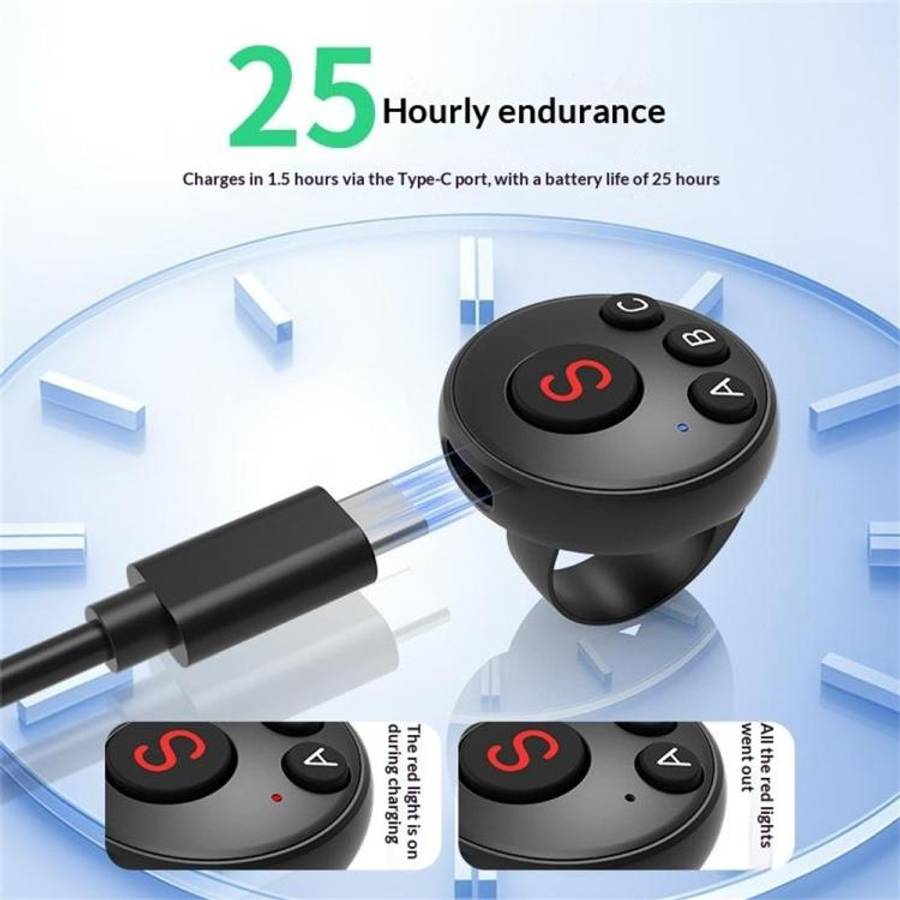 D11 BT Remote Control Ring Wearable Action Camera Controller For DJI Action, GoPro, Insta360 Acti...