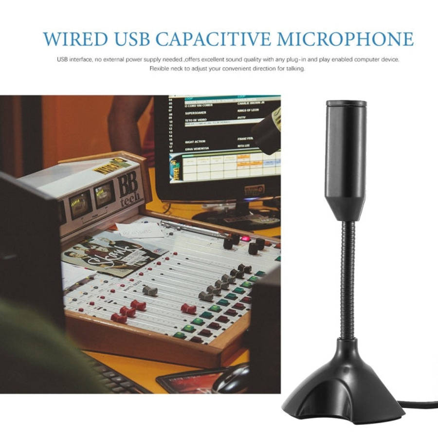 Dedicate USB Capacitive Mini Microphone Stand for PC Laptop Notebook Online Chat Recording Black ...