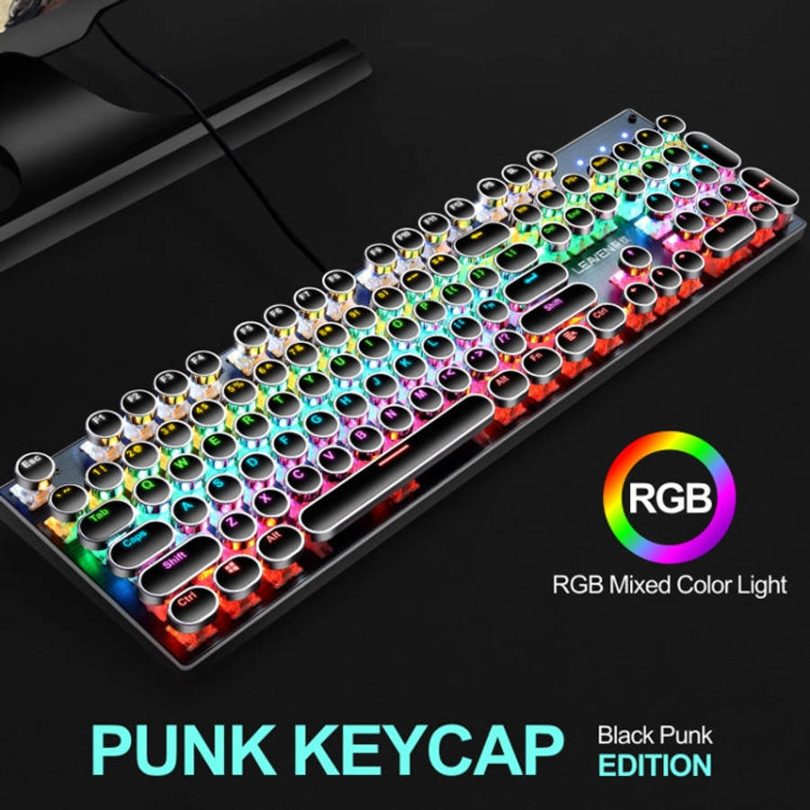 104 Keys Green Shaft RGB Luminous Keyboard Computer Game USB Wired Metal Mechanical Keyboard, Cab...