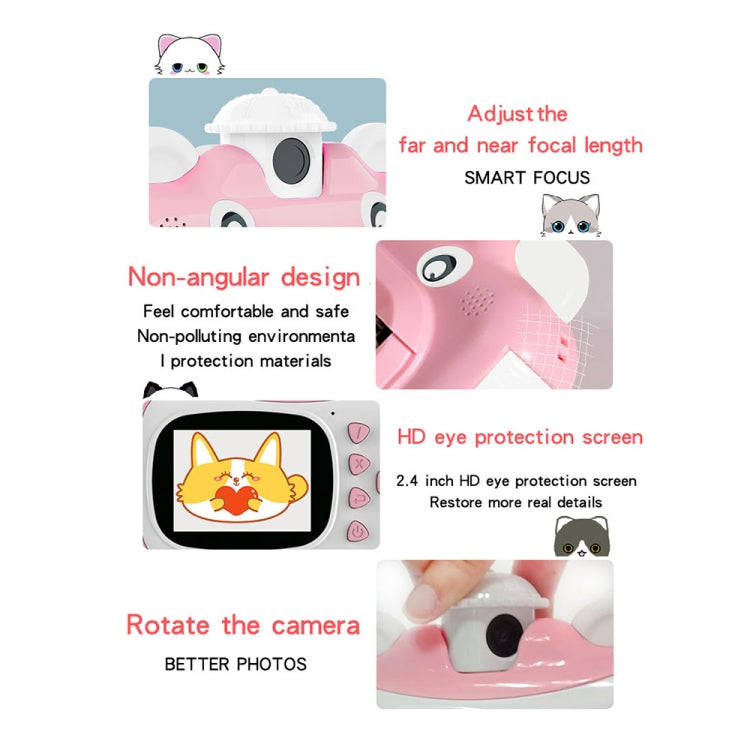 KX01-1 Smart Photo and Video Color Digital Kids Camera without Memory Card, KX01-1 (Pink+White), ...