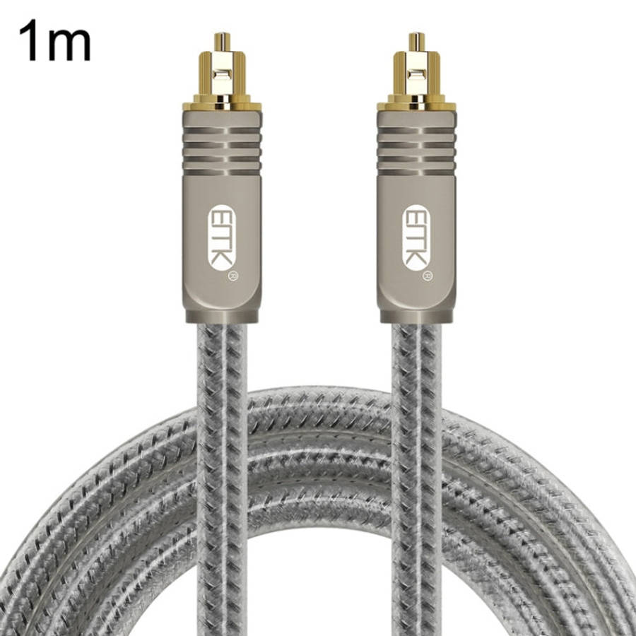 EMK YL/B Audio Digital Optical Fiber Cable Square To Square Audio Connection Cable, Length:, 1m, ...