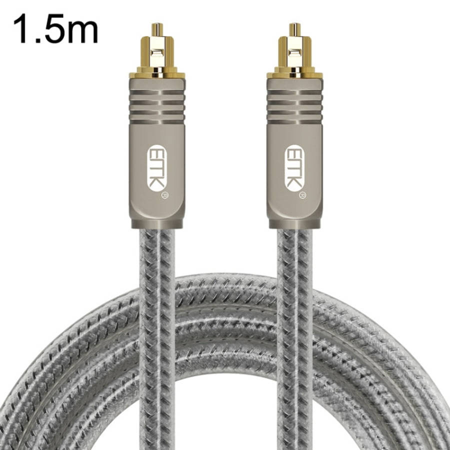 EMK YL/B Audio Digital Optical Fiber Cable Square To Square Audio Connection Cable, Length:, 1m, ...