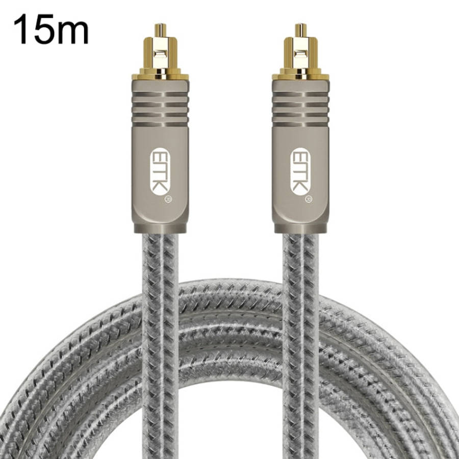 EMK YL/B Audio Digital Optical Fiber Cable Square To Square Audio Connection Cable, Length:, 1m, ...