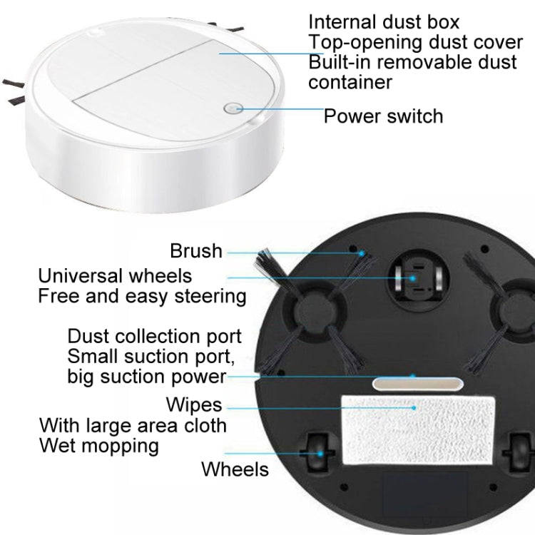 Intelligent Sweeper Robot Home Automatic 3 In 1 Integrated Cleaning Machine Vacuum Cleaner, Batte...