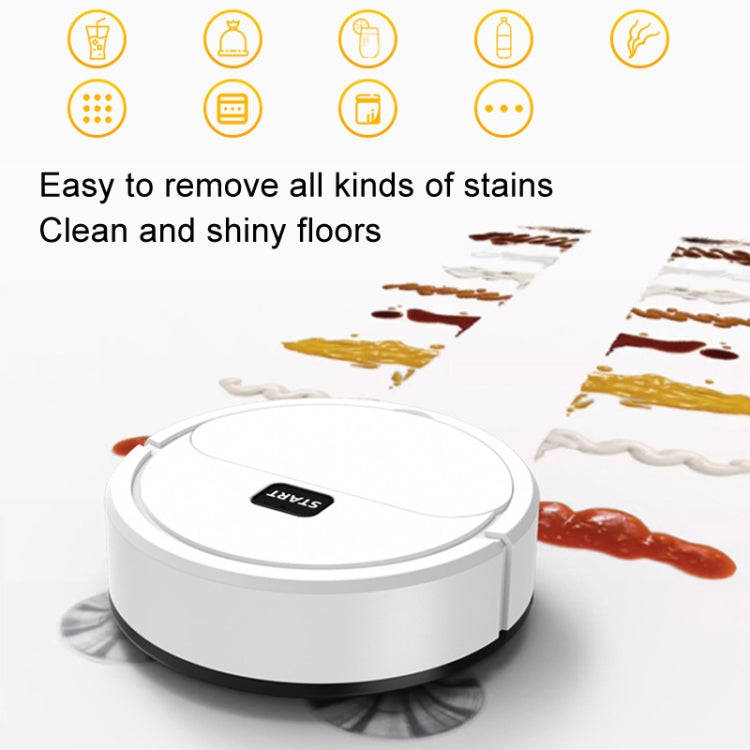Automatic Mini Sweeping Robot Mopping Sweeping Suction 3 In 1 Cleaning Machine, White Rechargeabl...