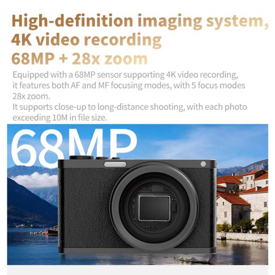 4K Waist-Level Viewfinder Flip-Screen Selfie Mirrorless Digital Camera, Crocodile Leather, Pebble...