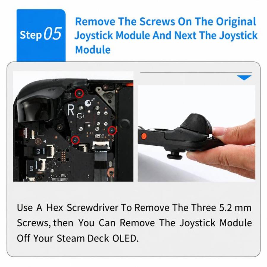 GuliKit SD05 Electromagnetic Joystick Replacement for Steam Deck OLED, Hall Effect Analog Stick R...