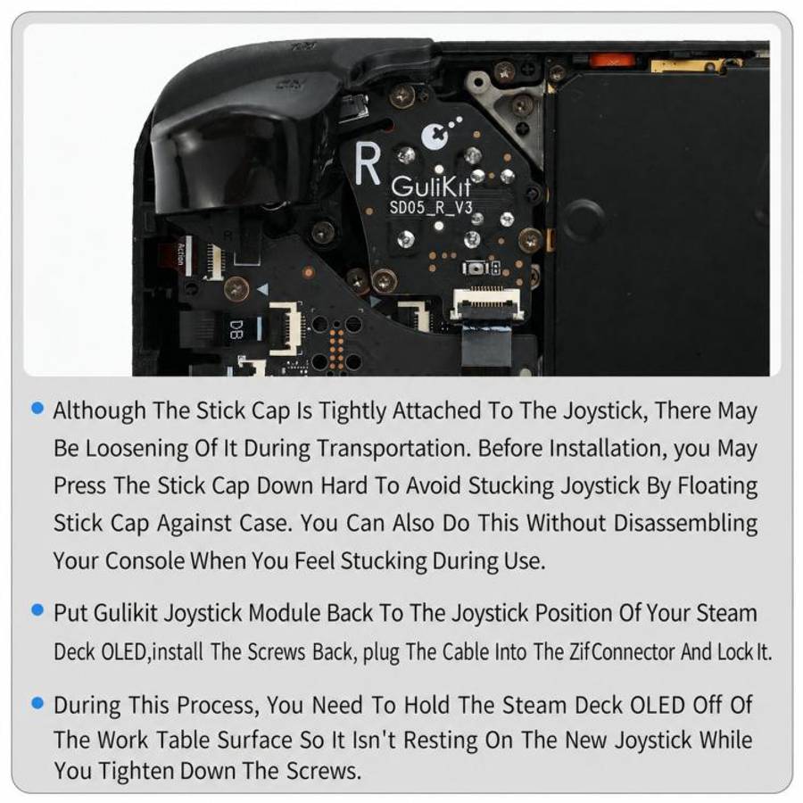 GuliKit SD05 Electromagnetic Joystick Replacement for Steam Deck OLED, Hall Effect Analog Stick R...