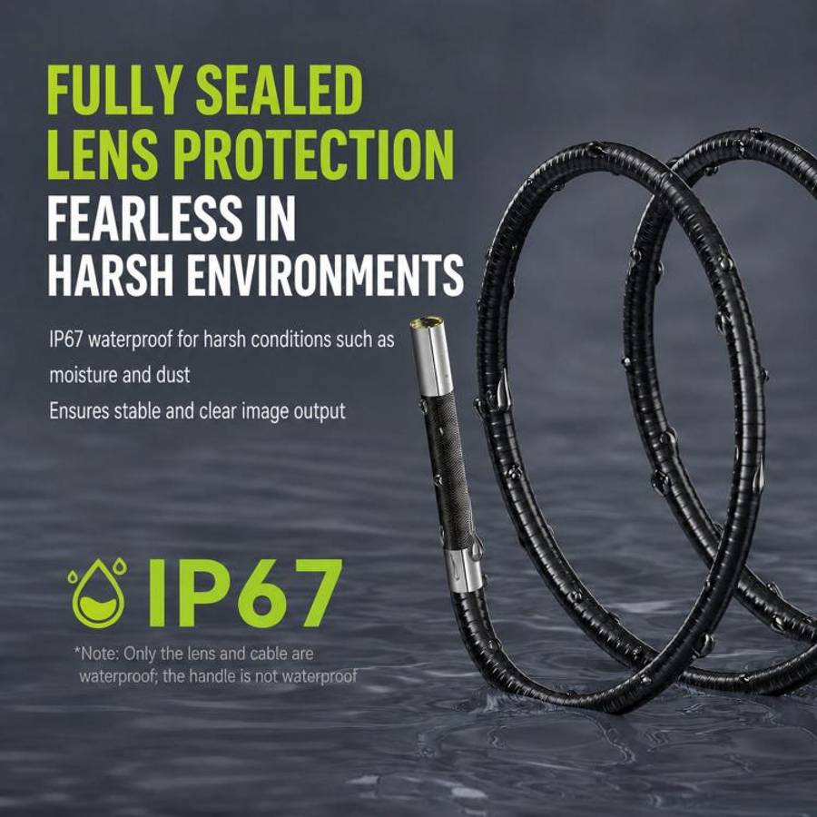 ANYKIT AD100 360-Degree Rotatable Industrial Endoscope IP67 Waterproof HD Auto Repair Borescope, ...