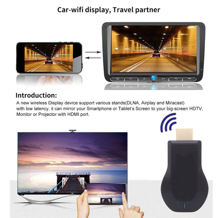 M4 Plus Wireless WiFi Display Dongle Receiver Airplay Miracast DLNA 1080P HDMI TV Stick for iPhon...