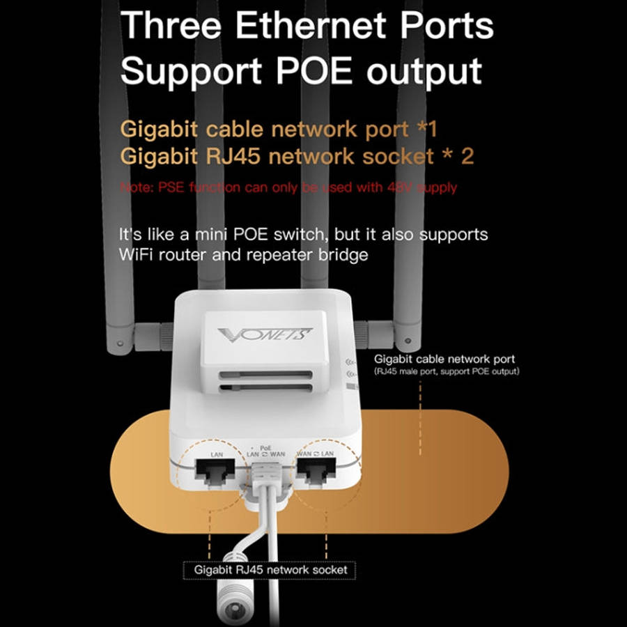 VONETS VAR600-H 600Mbps Wireless Bridge WiFi Repeater, With Power Adapter + DC Adapter Set, With ...