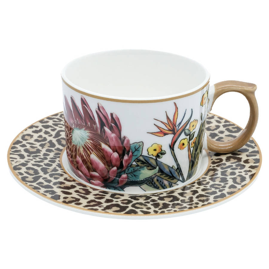 Jenna Clifford Wild Bloom Cups & Saucers, Set of 4