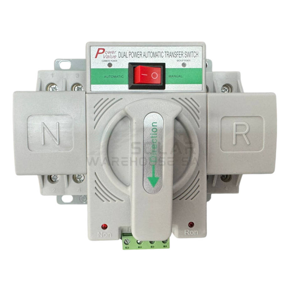 Automatic & Manual Changeover Switch 2-Pole 63A PV-ZQ1M-63