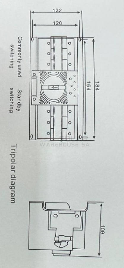 Automatic & Manual Changeover Switch 2-Pole 63A PV-ZQ1M-63