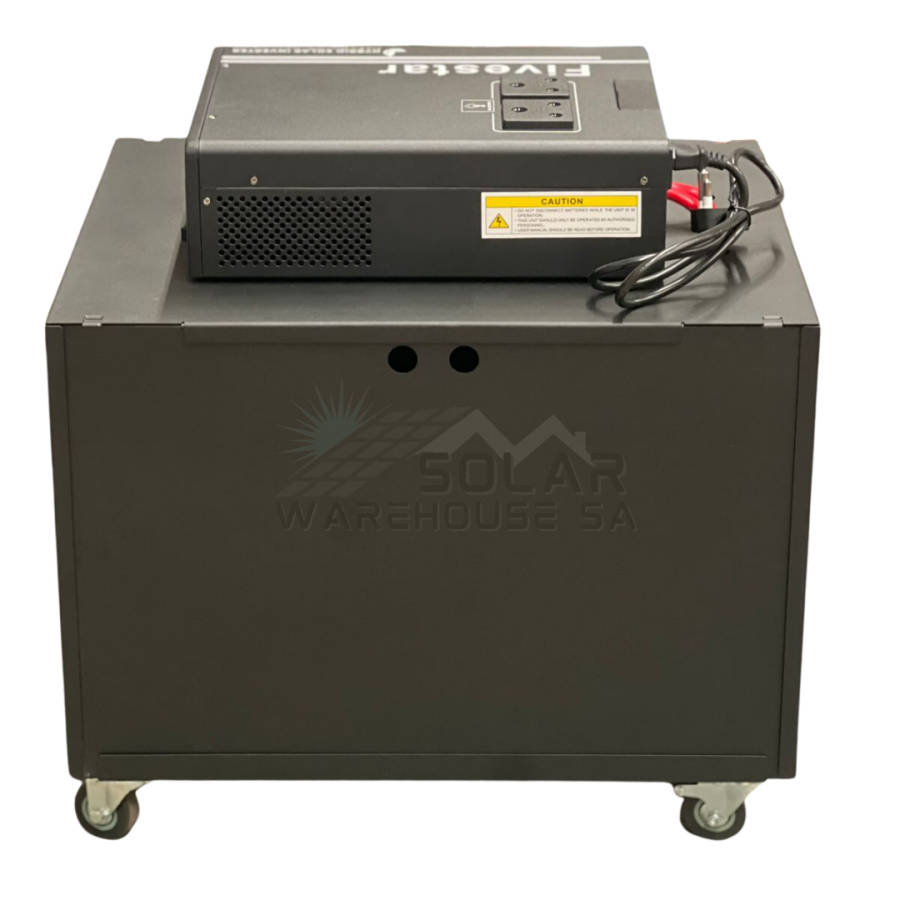 Fivestar 1200w 12v Hybrid Ups Solar Ready Inverter Trolley 100Ah Lithium Battery