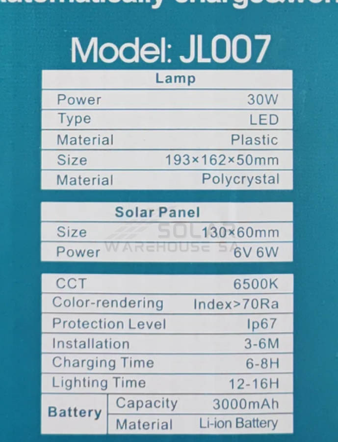 Fivestar Solar Remote Dual Led Flood Light 30W